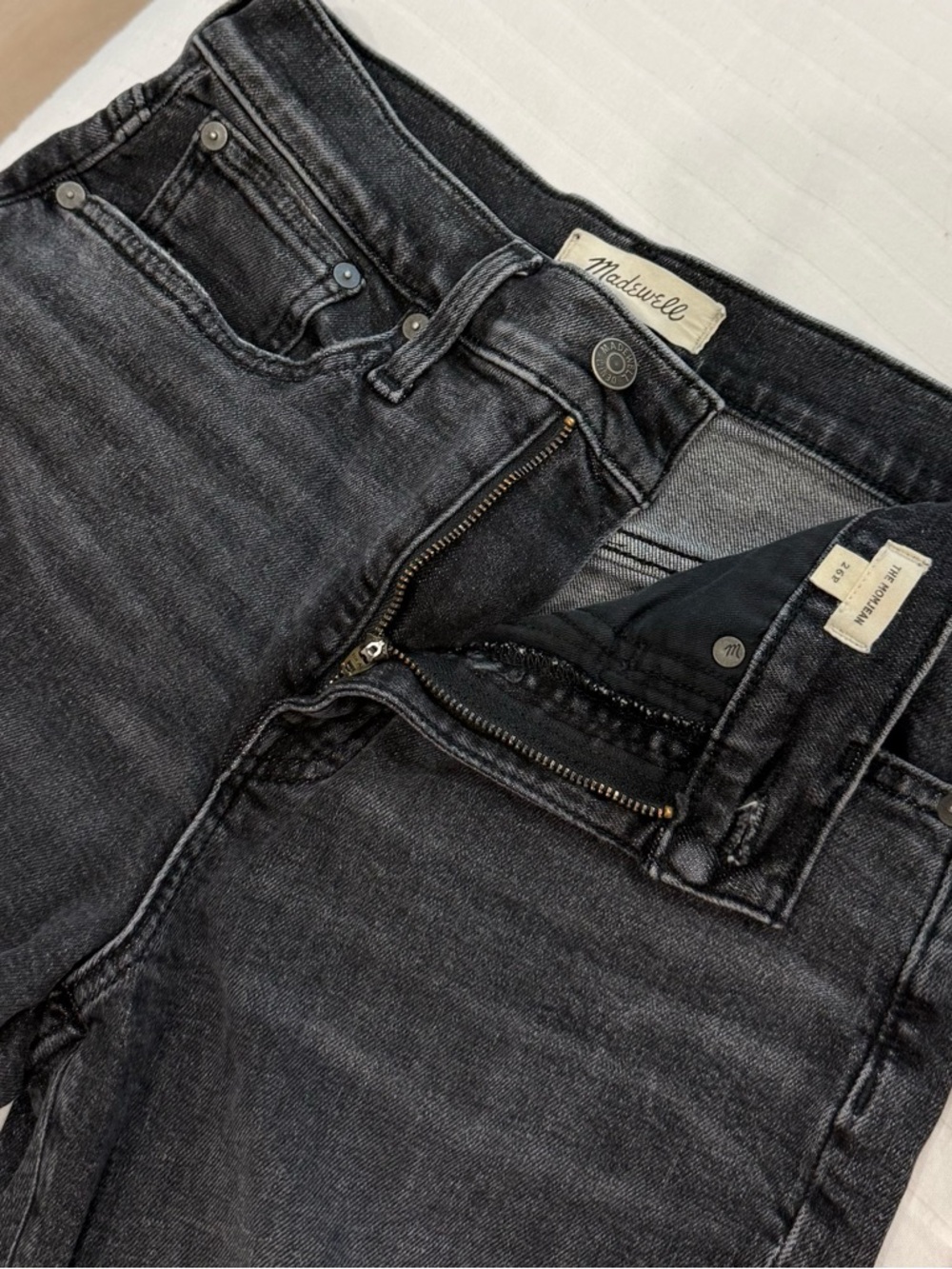 Madewell Black High Waisted Mom Jeans Size 26 Petite